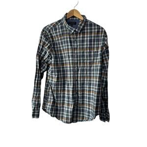 Banana Republic Soft Wash Tailored Slim Fit Button Down Plaid Shirt Men's XL